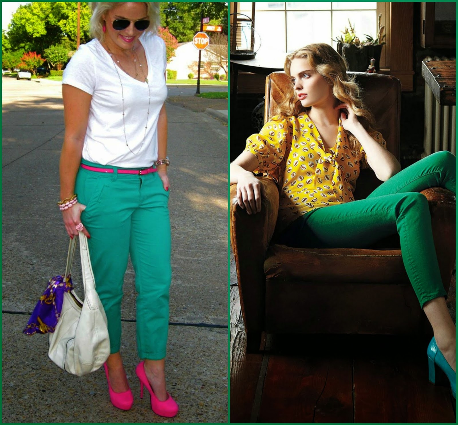 5 Ways to Wear Green Pants - Poise Passion
